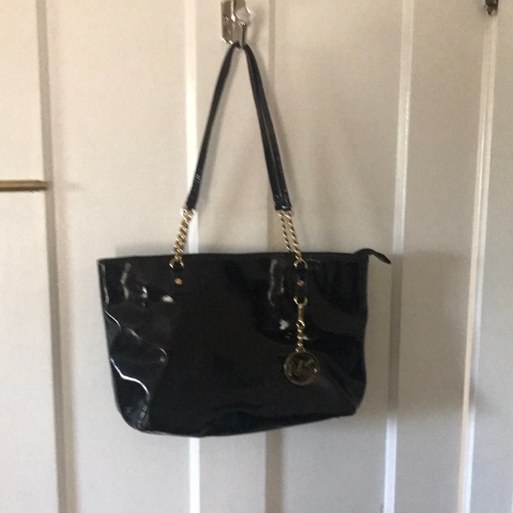 Black patent leather Michael Kors purse